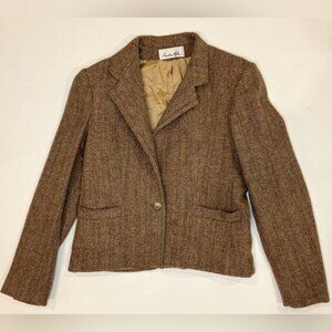 Vintage Austin Hill 100% PURE WOOL 1 Button Lined‎ Blazer with Pockets Size “S”
